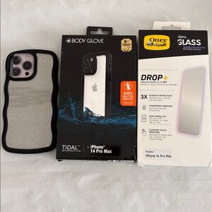 iPhone 14 Pro Max waterproof case wavy OtterBox Alpha glass screen protector